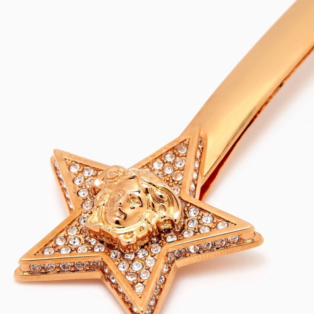 Authentic. Versace Medusa Gold Star Hair Clip with crystals. NEW with tags. - Picture 11 of 13